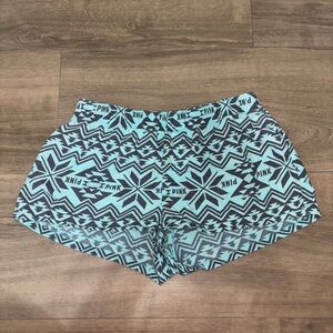 PINK Victoria's Secret Women's Geometric Shorts - Blue and Black